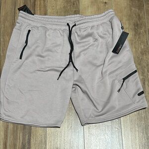 Gray Athletic Performance Shorts with Elastic Waistband
